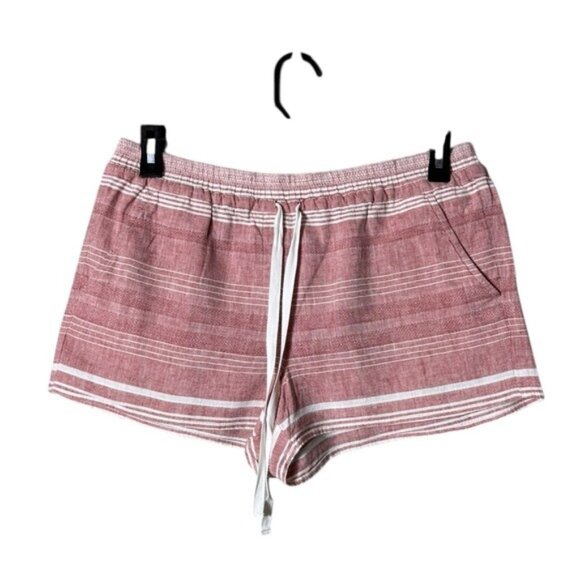 Loft Womens Linen Running Shorts Size Medium Pull On Beachy Preppy Lagom Pink - Picture 1 of 8